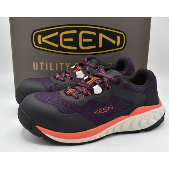 Keen Utility Womens Size 8.5 Tempe Comp Toe EH Grape Black Safety Work Shoes - Picture 1 of 14